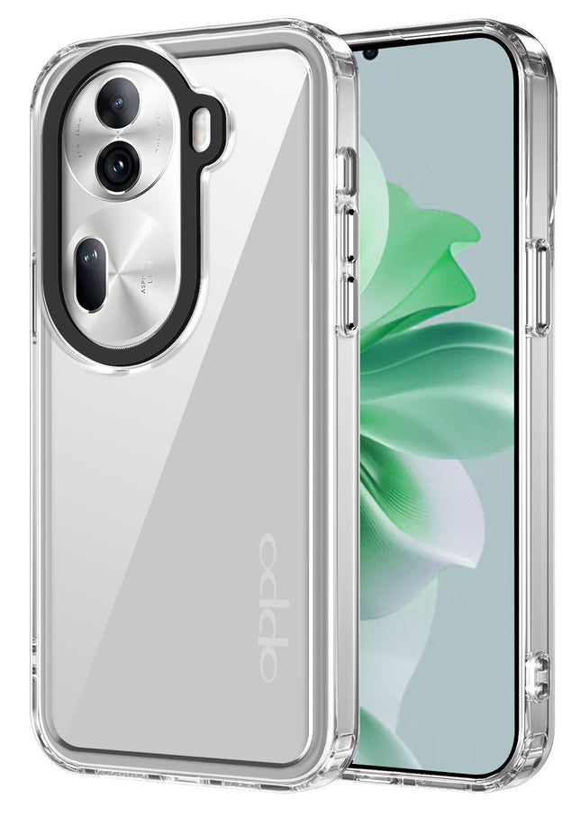 Kapa Warrior Acrylic Clear Back Cover For Oppo Reno 11 pro | Slim Shockproof [Military Grade Protection] Hybrid Bumper Case (Clear Sides)