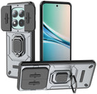 Kapa Armor Slider Back Cover for Redmi Note 15 5G | Inbuilt Ring + Camera Slider Shockproof Lens Protection Bumper Back Case (Grey)