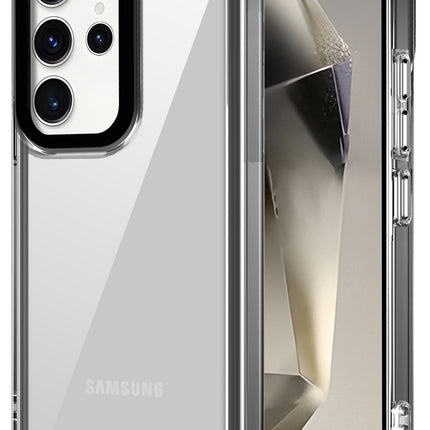 Kapa Warrior Acrylic Clear Back Cover For Samsung Galaxy S25 Ultra | Slim Shockproof [Military Grade Protection] Hybrid Bumper Case (Grey Sides) - Mobizang