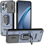 Kapa Armor Slider Back Cover for Oppo K13 Turbo / K13 Turbo Pro | Inbuilt Ring + Camera Slider Shockproof Lens Protection Bumper Back Case (Blue)