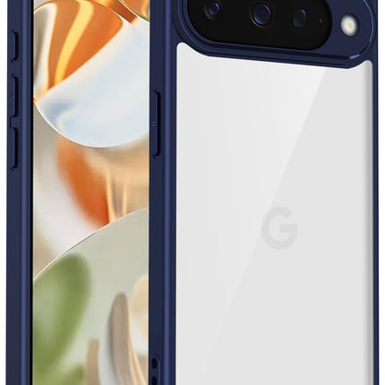Kapa Hawkeye Clear Slim Tough Back Cover for Google Pixel 10 | Camera Lens Protector Anti Yellow Shockproof Clear Hybrid Case Cover (Blue)