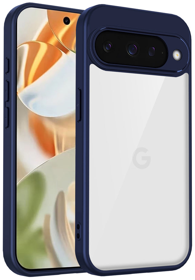 Kapa Hawkeye Clear Slim Tough Back Cover for Google Pixel 10 | Camera Lens Protector Anti Yellow Shockproof Clear Hybrid Case Cover (Blue)