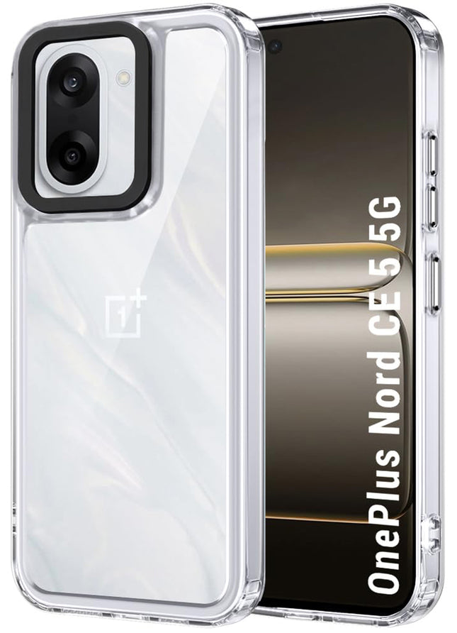 Kapa Warrior Acrylic Clear Back Cover For OnePlus Nord CE 5 | Slim Shockproof [Military Grade Protection] Hybrid Bumper Case (Clear Sides) - Mobizang