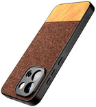 Kapa Soft Fabric & Leather Hybrid Protective Back Cover for OnePlus 13S | Shockproof Slim Hard Anti Slip Back Case (Brown)