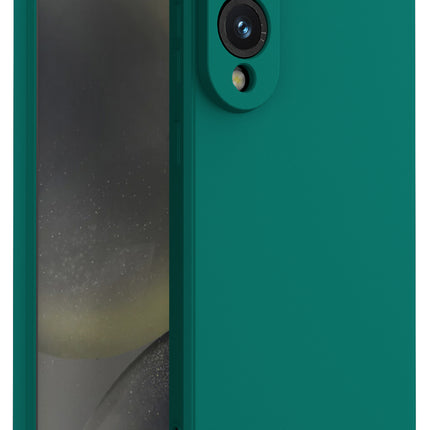 Kapa Matte Protective Lens Flexible Back Cover for Samsung Galaxy S25 Edge | Slim Silicone with Soft Lining Shockproof Full Body Bumper Case (Green)