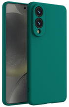 Kapa Matte Protective Lens Flexible Back Cover for Samsung Galaxy S25 Edge | Slim Silicone with Soft Lining Shockproof Full Body Bumper Case (Green)