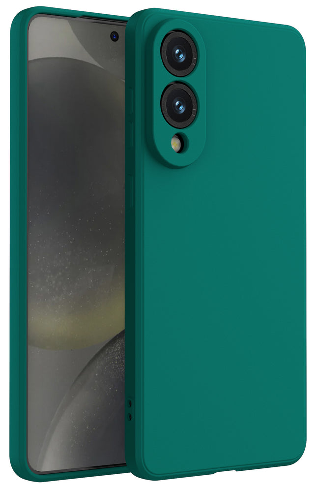 Kapa Matte Protective Lens Flexible Back Cover for Samsung Galaxy S25 Edge | Slim Silicone with Soft Lining Shockproof Full Body Bumper Case (Green)