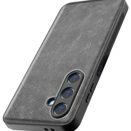 Kapa Tux Leather Back Cover for Samsung Galaxy A55 (5G) | Slim Shockproof Camera Protection Bumper Case (Grey)