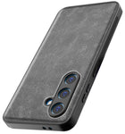 Kapa Tux Leather Back Cover for Samsung Galaxy A55 (5G) | Slim Shockproof Camera Protection Bumper Case (Grey)