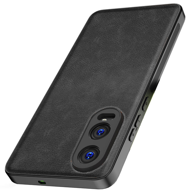 Kapa Tux Leather Back Cover for OnePlus Nord CE 4 Lite | Slim Shockproof Camera Protection Bumper Case (Black)