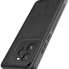 Kapa Tux Leather Back Cover for Realme GT 7 PRO | Slim Shockproof Camera Protection Bumper Case (Black) - Mobizang