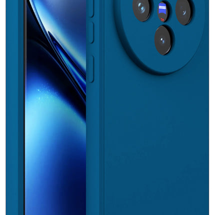 Kapa Matte Protective Lens Flexible Back Cover for Vivo X200 (5G) | Slim Silicone with Soft Lining Shockproof Full Body Bumper Case (Blue)
