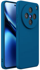 Kapa Matte Protective Lens Flexible Back Cover for Vivo X200 (5G) | Slim Silicone with Soft Lining Shockproof Full Body Bumper Case (Blue)