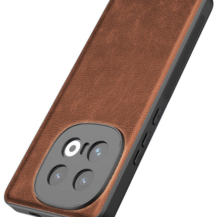 Kapa Tux Leather Back Cover for Iqoo 13 (5G) | Slim Shockproof Camera Protection Bumper Case (Brown)