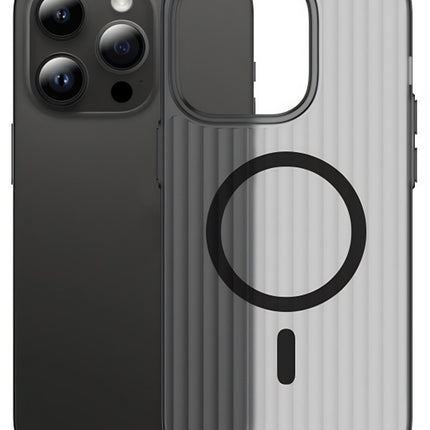 Kapa Matte Magnetic Wave Grip Back Cover for Apple iPhone 16 Pro | [MagSafe Compatible] Wireless charging, Slim, Metal Buttons, Frosted Back Case (Grey) - Mobizang