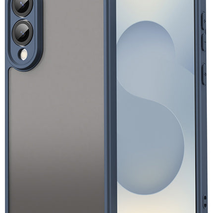 Kapa Shield Frosted Acrylic Back Cover for Samsung Galaxy S25 Edge| Hard Slim Inbuilt Camera Lens Cover Protection Shock Proof Bumper Case (Blue)