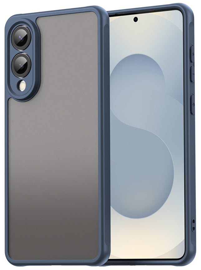 Kapa Shield Frosted Acrylic Back Cover for Samsung Galaxy S25 Edge| Hard Slim Inbuilt Camera Lens Cover Protection Shock Proof Bumper Case (Blue)