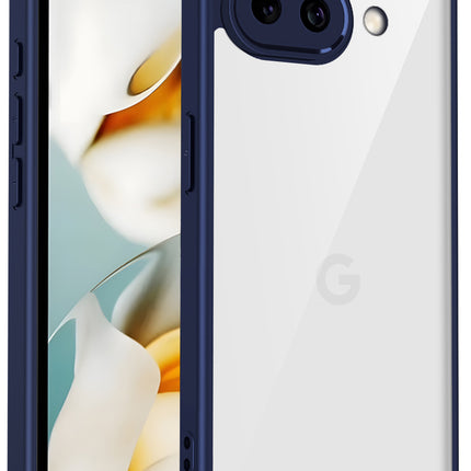 Kapa Hawkeye Clear Slim Tough Back Cover for Google Pixel 9A | Camera Lens Protector Anti Yellow Shockproof Clear Hybrid Case Cover (Blue)