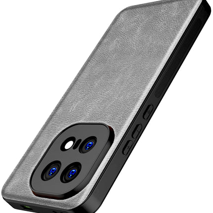 Kapa Tux Leather Back Cover for IQOO 15 5G | Slim Shockproof Camera Protection Bumper Case (Grey)