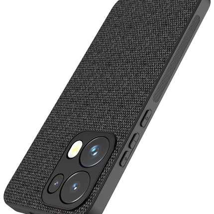 Kapa Soft Full Fabric Protective Back Case Cover for Oppo Reno 13 Pro | Shockproof Slim Hard Anti Slip Back Case (Black)