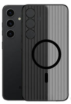 Kapa Matte Magnetic Wave Grip Back Cover for Samsung Galaxy S25 PLUS | [MagSafe Compatible] Wireless charging, Slim, Metal Buttons, Frosted Back Case (Grey)