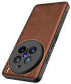 Kapa Tux Leather Back Cover for Vivo X200 Pro (5G) | Slim Shockproof Camera Protection Bumper Case (Brown)