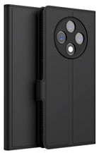 Kapa Noble Slim Magnetic Leather Flip Case Cover for Oppo F27 Pro / Oppo F27 Pro Plus | Card Holder Stand Flip Wallet Case (Black) - Mobizang