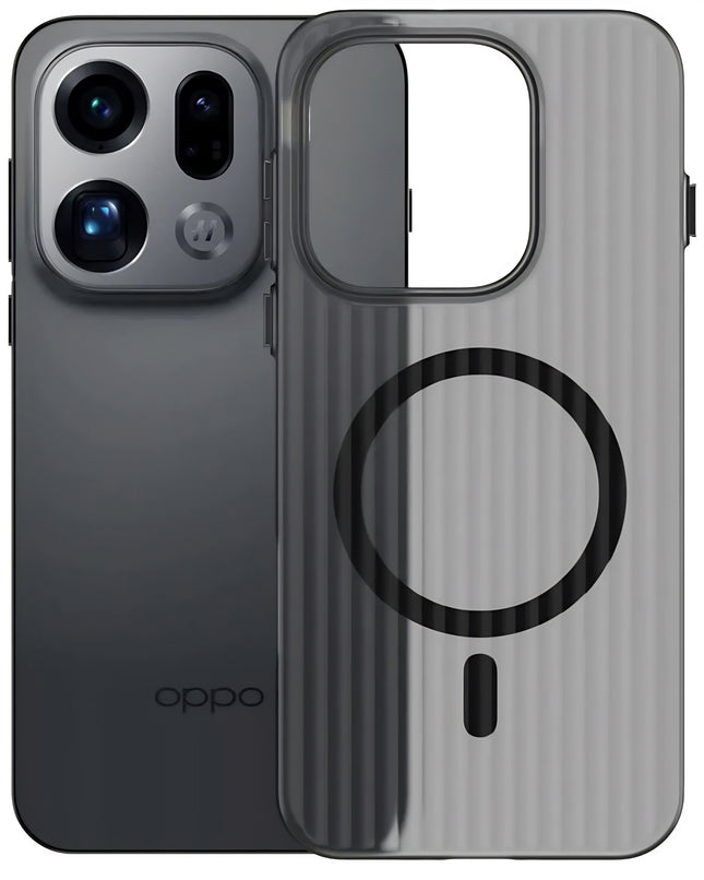 Kapa Wave Magnetic Frosted Grip Back Cover for Oppo Find X9 | [MagSafe Compatible] Wireless charging, Slim, Metal Buttons Matte Finish Back Case (Grey)
