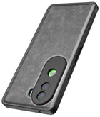 Kapa Tux Leather Back Cover for Vivo V40E / iQOO Z9S | Slim Shockproof Camera Protection Bumper Case (Grey)