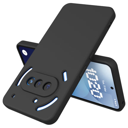 Kapa Matte Protective Lens Flexible Back Cover for Nothing Phone 3A 5G | Slim Silicone with Soft Lining Shockproof Full Body Bumper Case (Black)