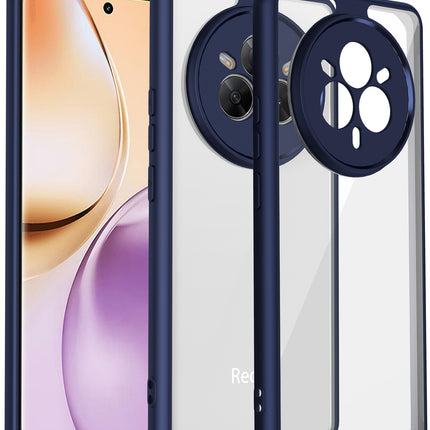 Kapa Hawkeye Clear Back Cover for Realme 14 Pro 5G | Camera Lens Protector Shockproof Slim Clear Case Cover (Blue Sides)