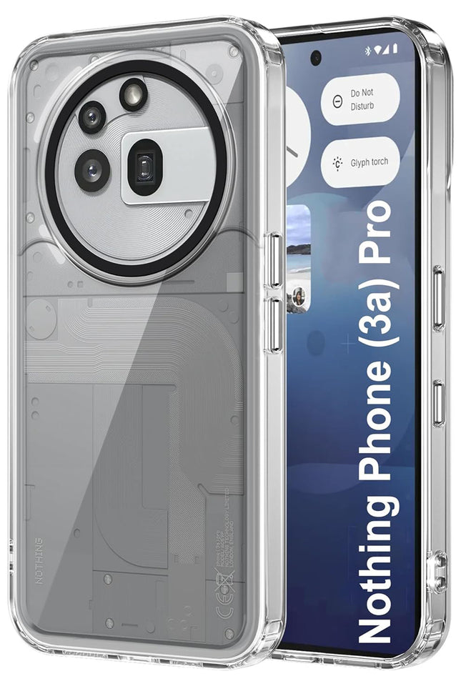 Kapa Warrior Acrylic Clear Back Cover For Nothing Phone 3A Pro | Slim Shockproof [Military Grade Protection] Hybrid Bumper Case (Clear Sides)
