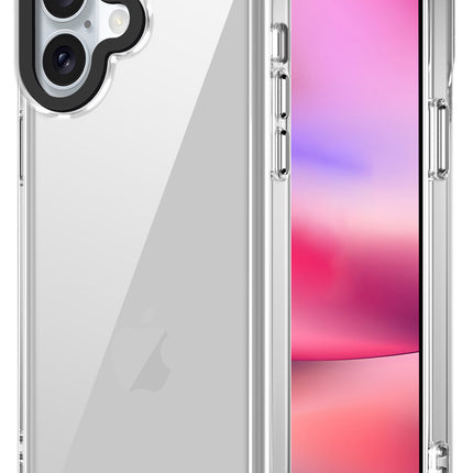 Kapa Warrior Acrylic Clear Back Cover For Apple iPhone 16 | Slim Shockproof [Military Grade Protection] Hybrid Bumper Case (Clear Sides)
