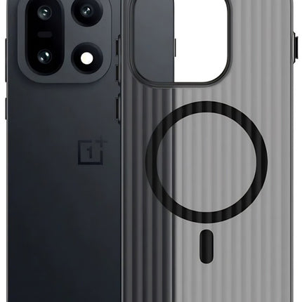 Kapa Wave Magnetic Frosted Grip Back Cover for OnePlus 15 | [MagSafe Compatible] Wireless charging, Slim, Metal Buttons Matte Finish Back Case (Grey)