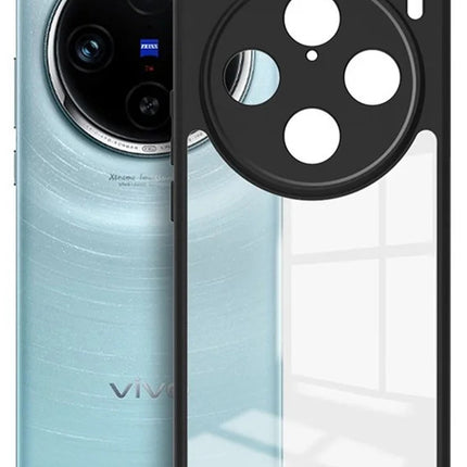 Kapa Hawkeye Clear Back Cover for Vivo X100 Pro (5G) | Camera Lens Protector Shockproof Slim Clear Case Cover (Black Sides)