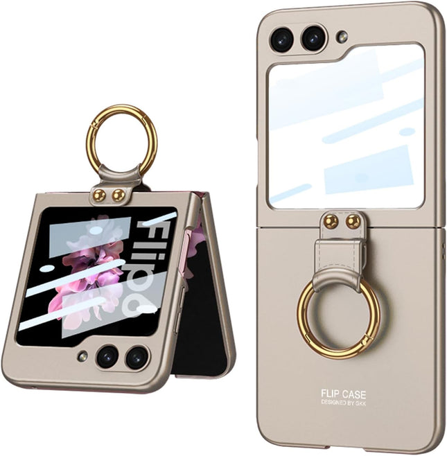 Kapa Ultra Thin PC Ring Back Case for Samsung Galaxy Flip6 / Z Flip 6 | Shockproof Slim Hard Protective Cover (Titanium)