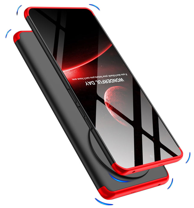 Kapa Double Dip Full 360 Protection Back Case Cover for Realme 12 Pro / 12 Pro Plus (Red , Black) - Mobizang