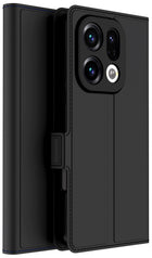 Kapa Noble Slim Magnetic Leather Flip Case Cover for Oppo Find X9 | Card Holder Stand Flip Wallet Case (Black) - Mobizang