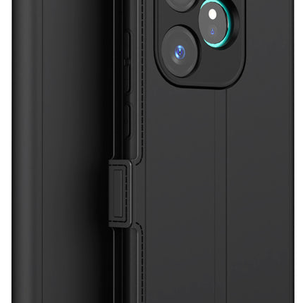 Kapa Noble Slim Magnetic Leather Flip Case Cover for Realme GT 6 / GT 6T | Card Holder Stand Flip Wallet Case (Black)