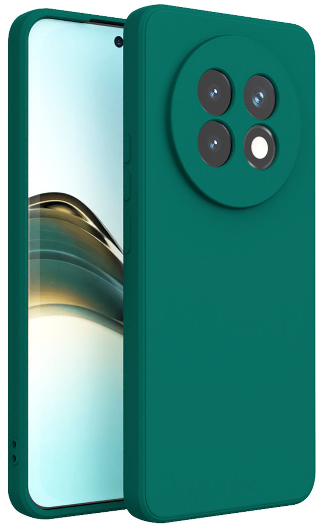 Kapa Matte Protective Lens Flexible Back Cover for Realme 13 PRO / 13 PRO PLUS | Slim Silicone with Soft Lining Shockproof Full Body Bumper Case (Green)