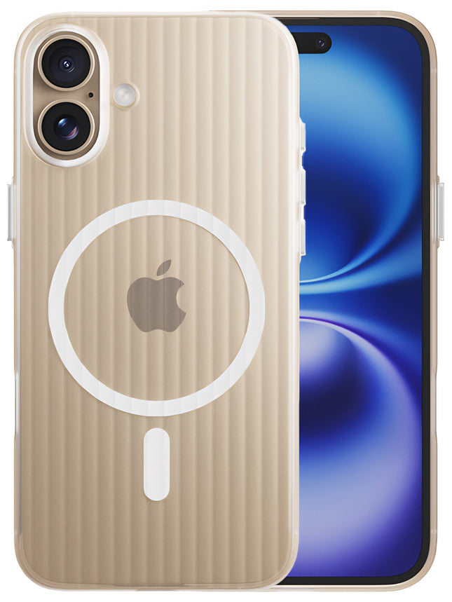 Kapa Matte Magnetic Wave Grip Back Cover for Apple iPhone 16 | [MagSafe Compatible] Wireless charging, Slim, Metal Buttons, Frosted Back Case (White)