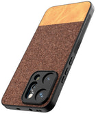 Kapa Soft Fabric & Leather Hybrid Protective Back Cover for Oppo Reno 14 PRO 5G | Shockproof Slim Hard Anti Slip Back Case (Brown) - Mobizang