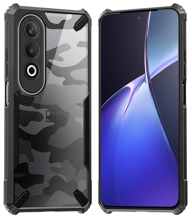Kapa Bull Camouflage Back Cover for OnePlus Nord CE 4 | [Military Grade Protection] Shock Proof Slim Hybrid Bumper Case (Black)