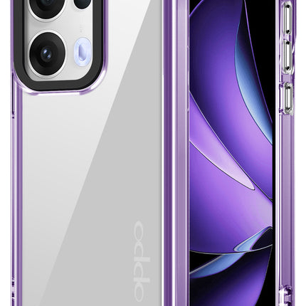 Kapa Warrior Acrylic Clear Back Cover For Oppo Reno 13 5G | Slim Shockproof [Military Grade Protection] Hybrid Bumper Case (Purple Sides) - Mobizang