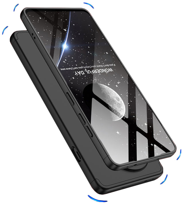 Kapa Double Dip Full 360 Protection Back Case Cover for OnePlus 13R (Black) - Mobizang