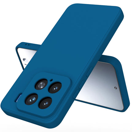 Kapa Matte Protective Lens Flexible Back Cover for Xiaomi 15 5G | Slim Silicone with Soft Lining Shockproof Full Body Bumper Case (Blue)