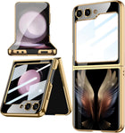 Kapa 9H Glass Back Case for Samsung Galaxy Z Flip6 / Z Flip 6,Ultra Thin Full Body Protection Folding Hard Back Cover, Design Wings