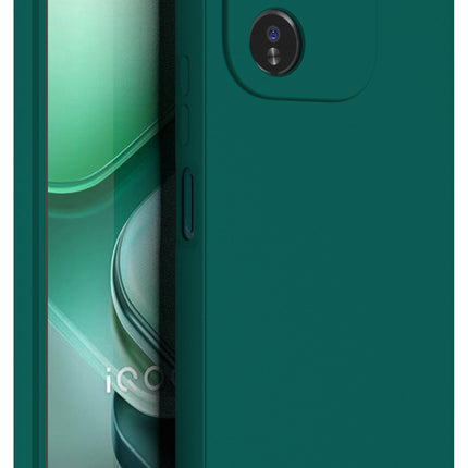 Kapa Matte Protective Lens Flexible Back Cover for IQOO Z9X | Slim Silicone with Soft Lining Shockproof Full Body Bumper Case (Green) - Mobizang