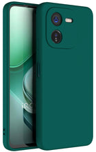 Kapa Matte Protective Lens Flexible Back Cover for IQOO Z9X | Slim Silicone with Soft Lining Shockproof Full Body Bumper Case (Green) - Mobizang