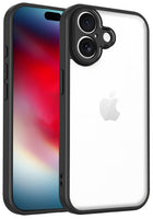 Kapa Hawkeye Clear Slim Tough Back Cover for Apple iPhone 17 | Camera Lens Protector Anti Yellow Shockproof Clear Hybrid Case Cover (Black)
